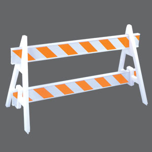 Plasticade A-Frame Barricade Kit, 2 Legs with 2 I-Beam Bds.