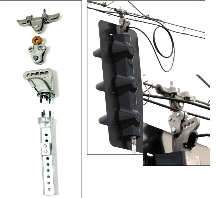 Traffic Signal 1Way Span Wire Frame for 3 or 4