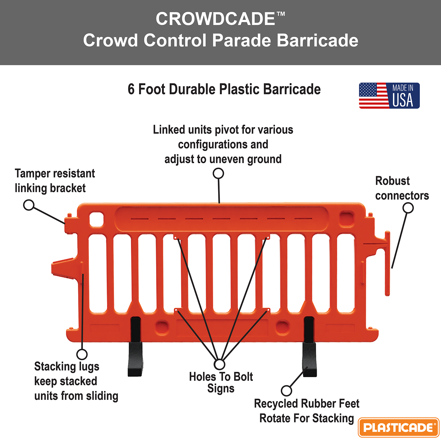 Crowdcade� Plastic Barricade