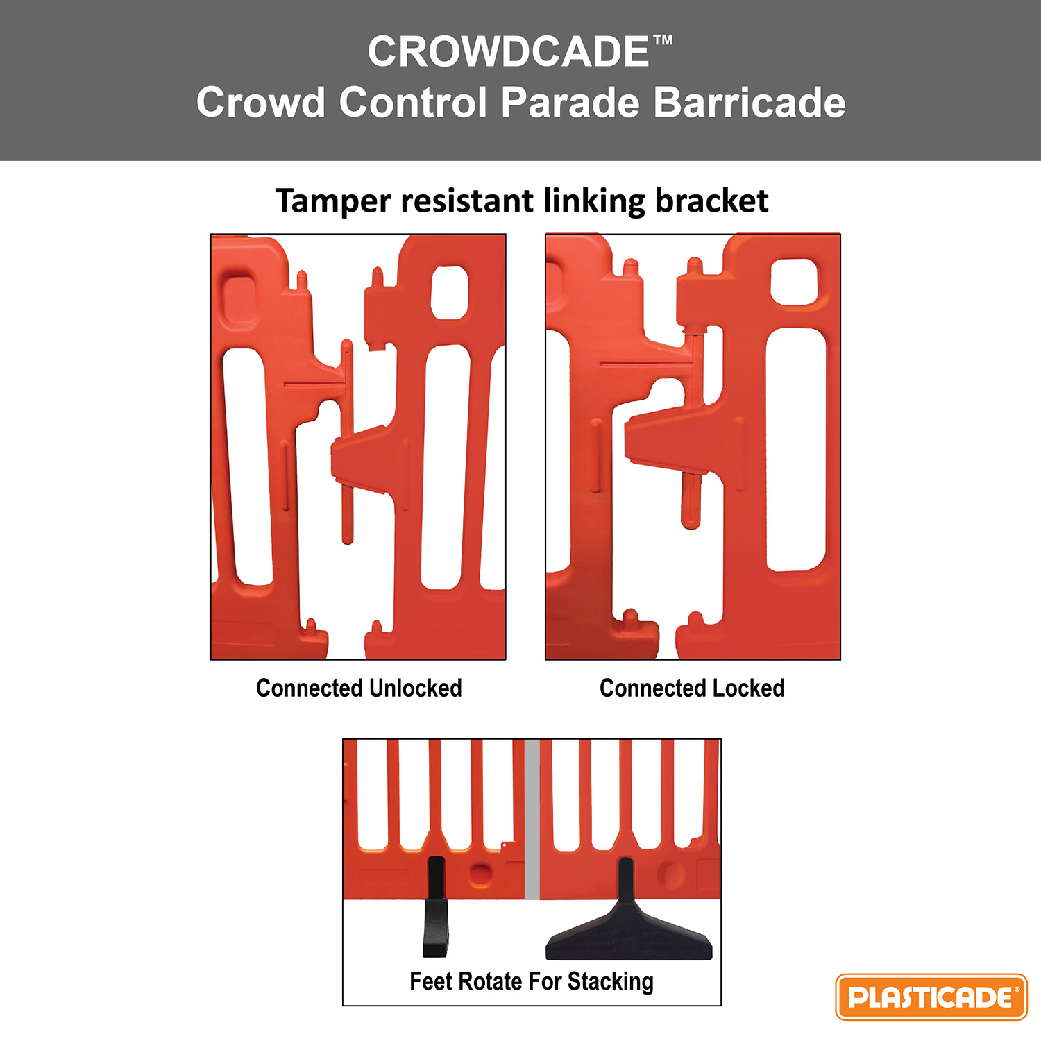 Crowdcade� Plastic Barricade