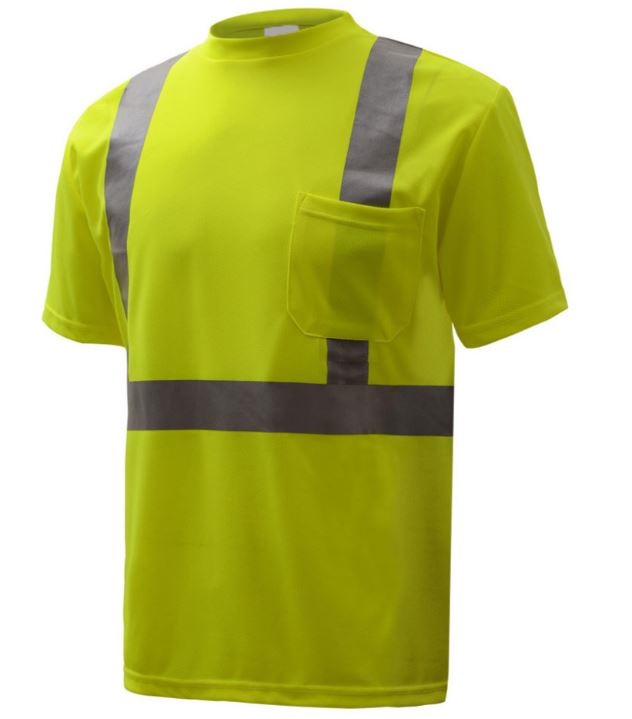 Class 2 Short Sleeve T-Shirt - Lime-trafficsafetywarehouse.com