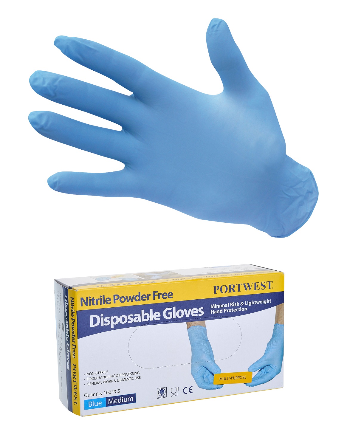 Powder Free Nitrile Disposable Gloves 100 per Box