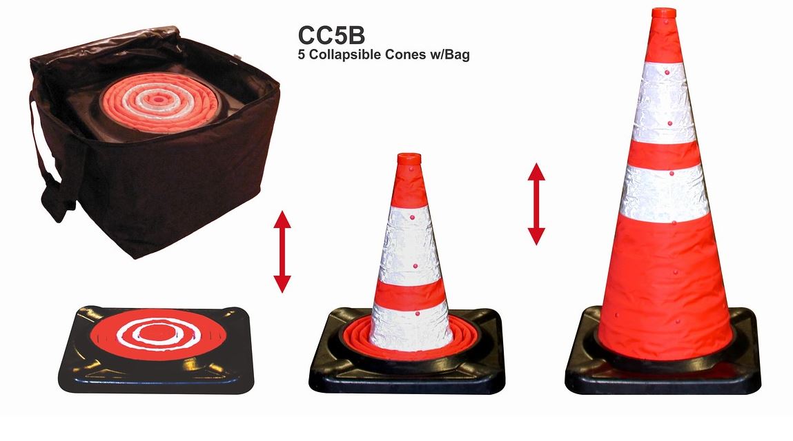 Collapsible Traffic Cones 28" Collapsible Cone 5 Pack