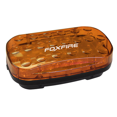 Foxfire red light side view on top of traffic cone with bracket in use.