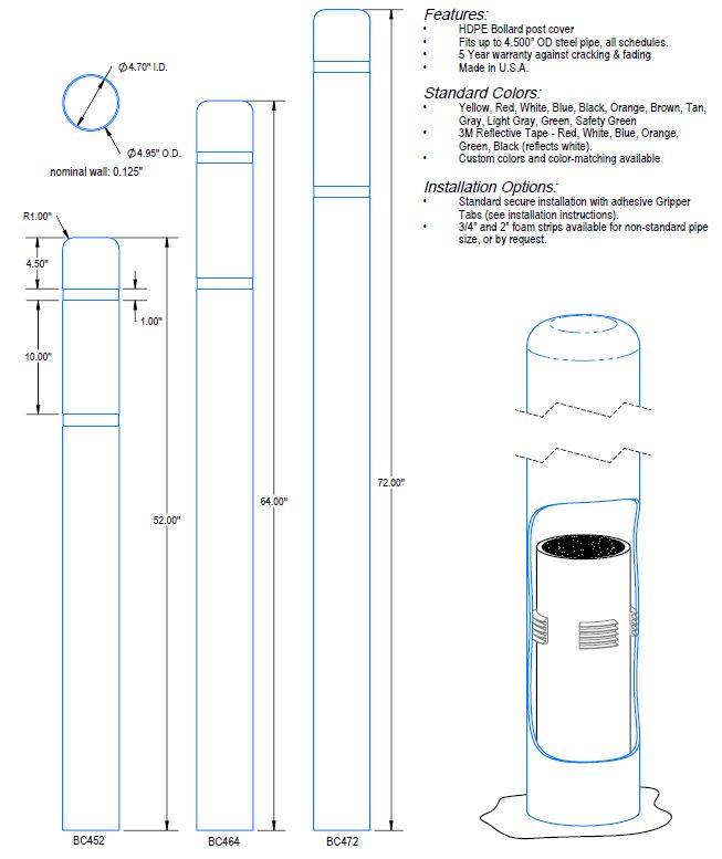 Bollard Covers - Bollard Covers for Sale-trafficsafetywarehouse.com