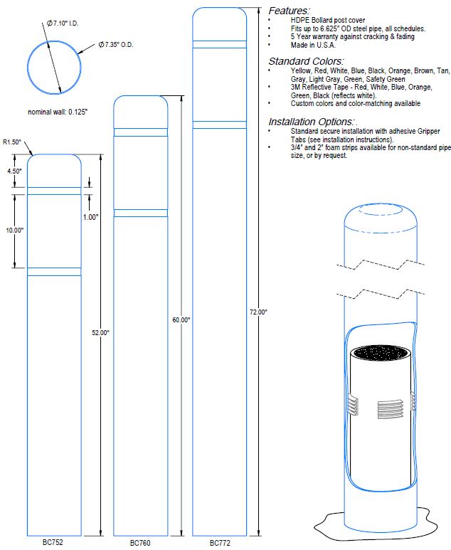 Bollard Covers - Bollard Covers for Sale-trafficsafetywarehouse.com