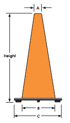 28 1 per Order Traffic Cone Orange Vinyl 28 In Brady 80112 Fluorescent Orange