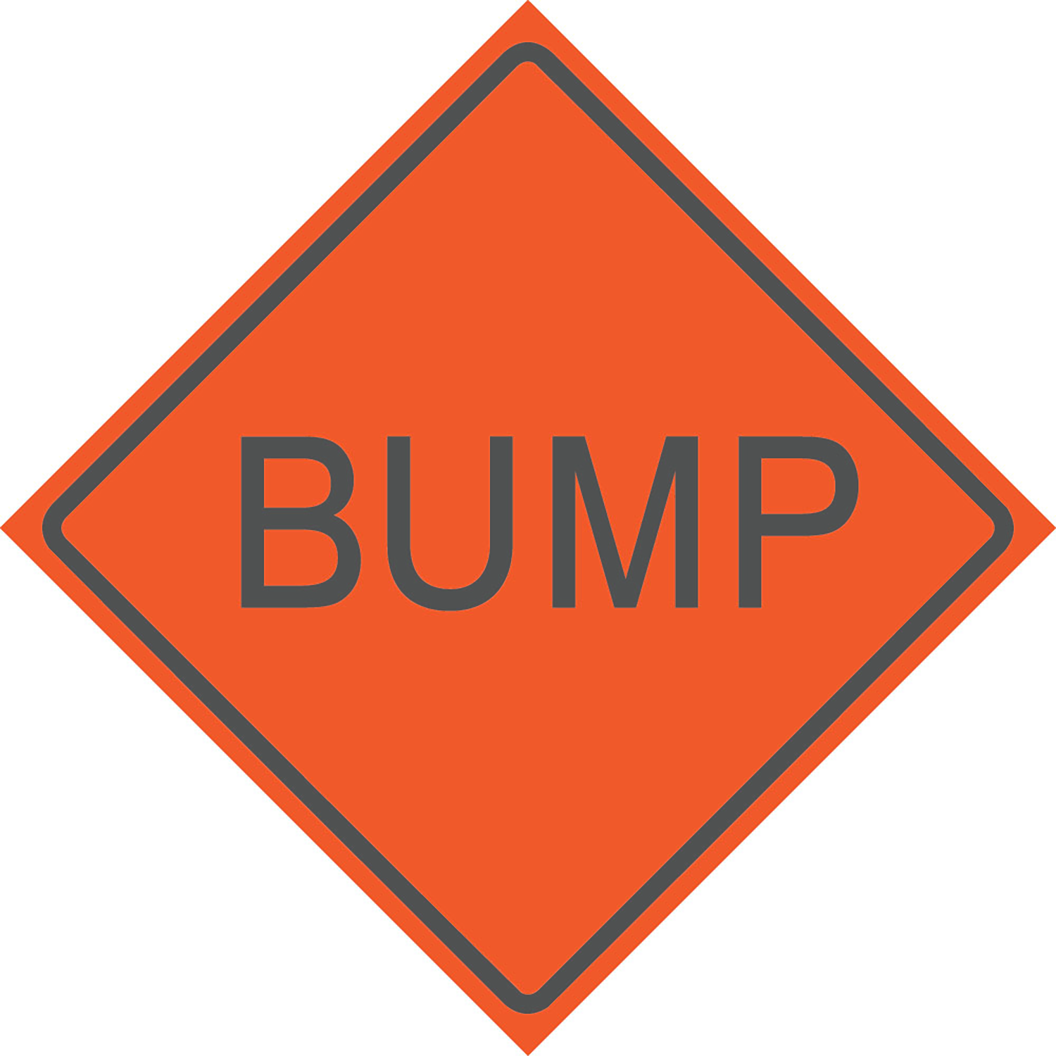 Reflective Water-Resistant BUMP Polyboard Construction Sign