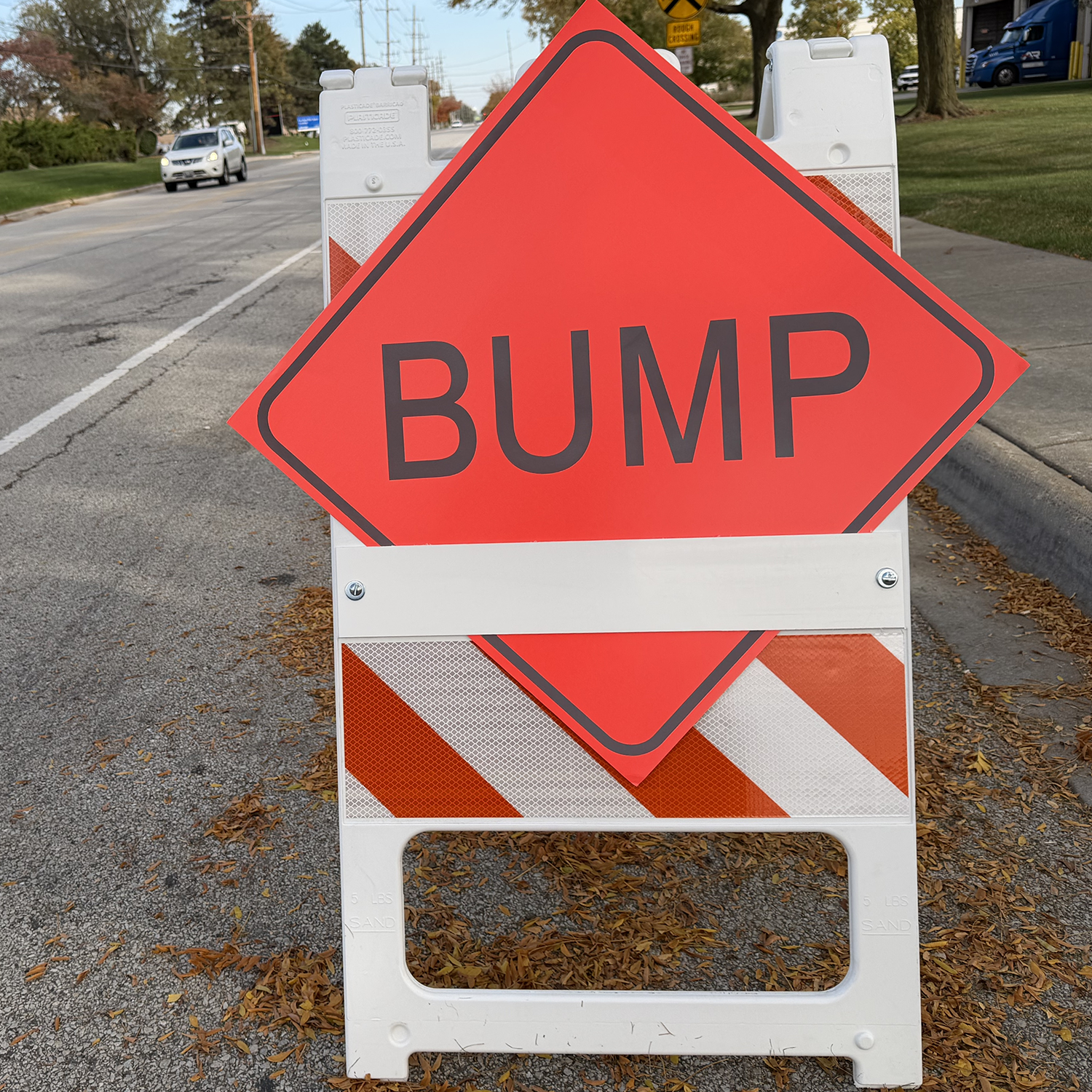 Reflective Water-Resistant BUMP Polyboard Construction Sign