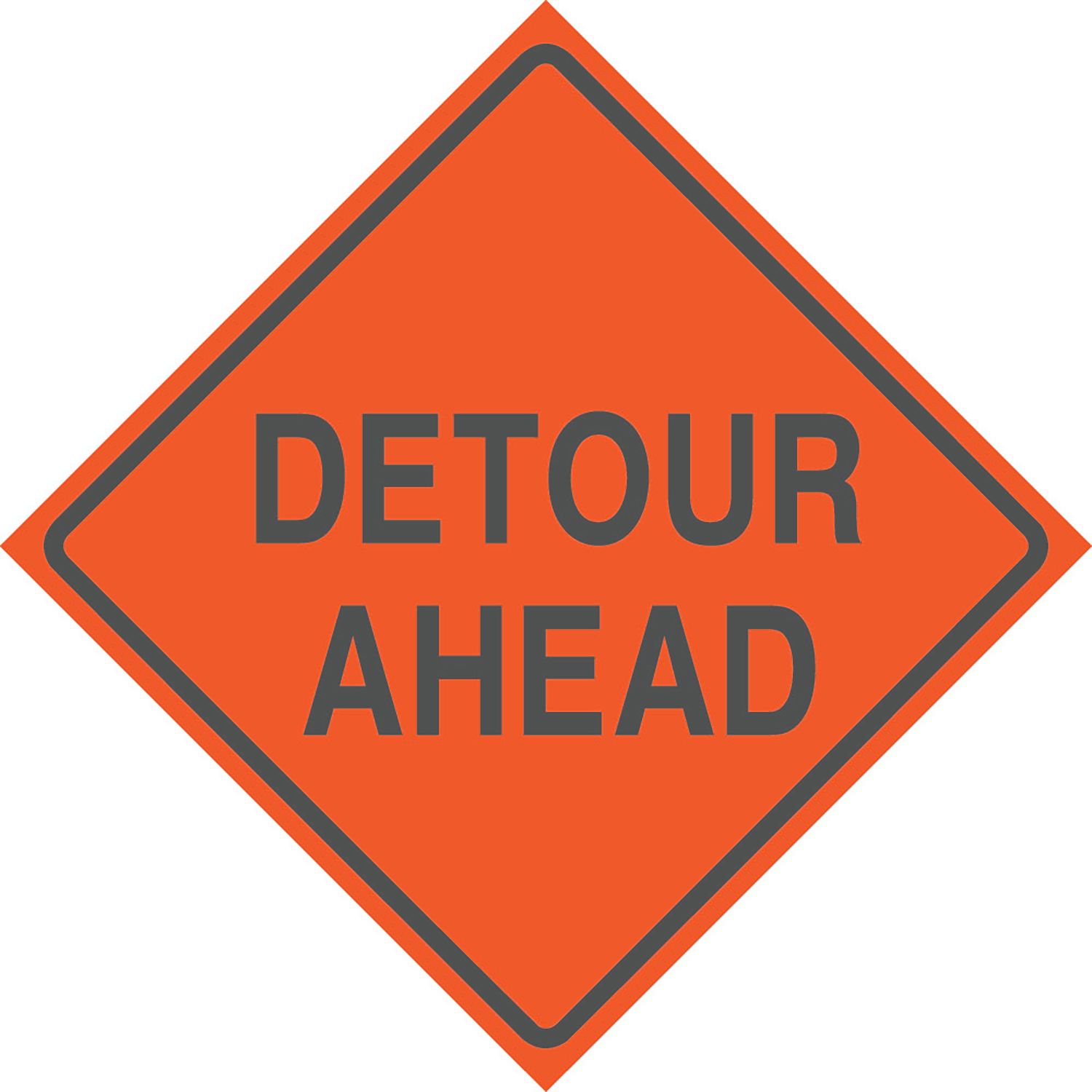 Reflective Water-Resistant DETOUR AHEAD Sign
