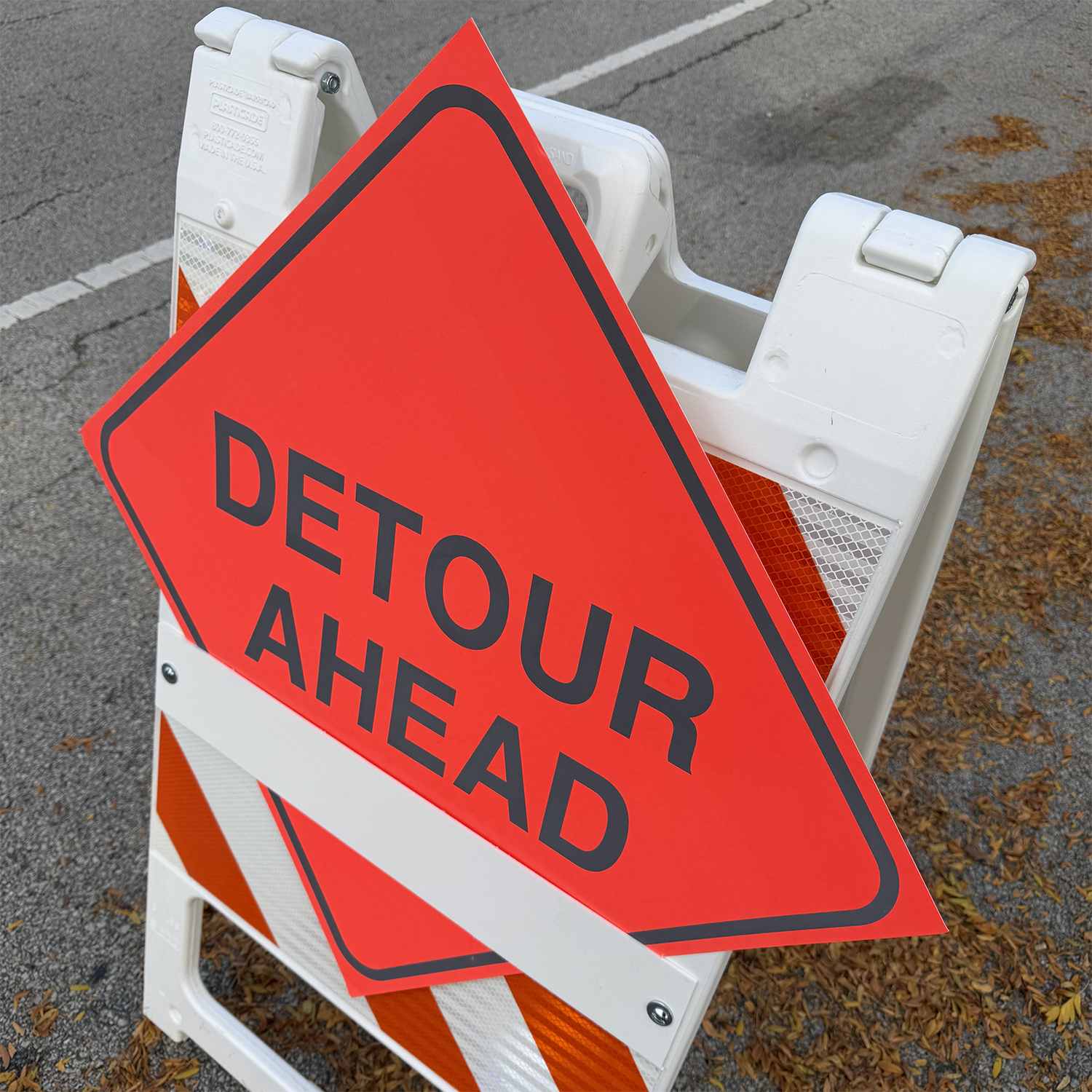 Reflective Water-Resistant DETOUR AHEAD Sign