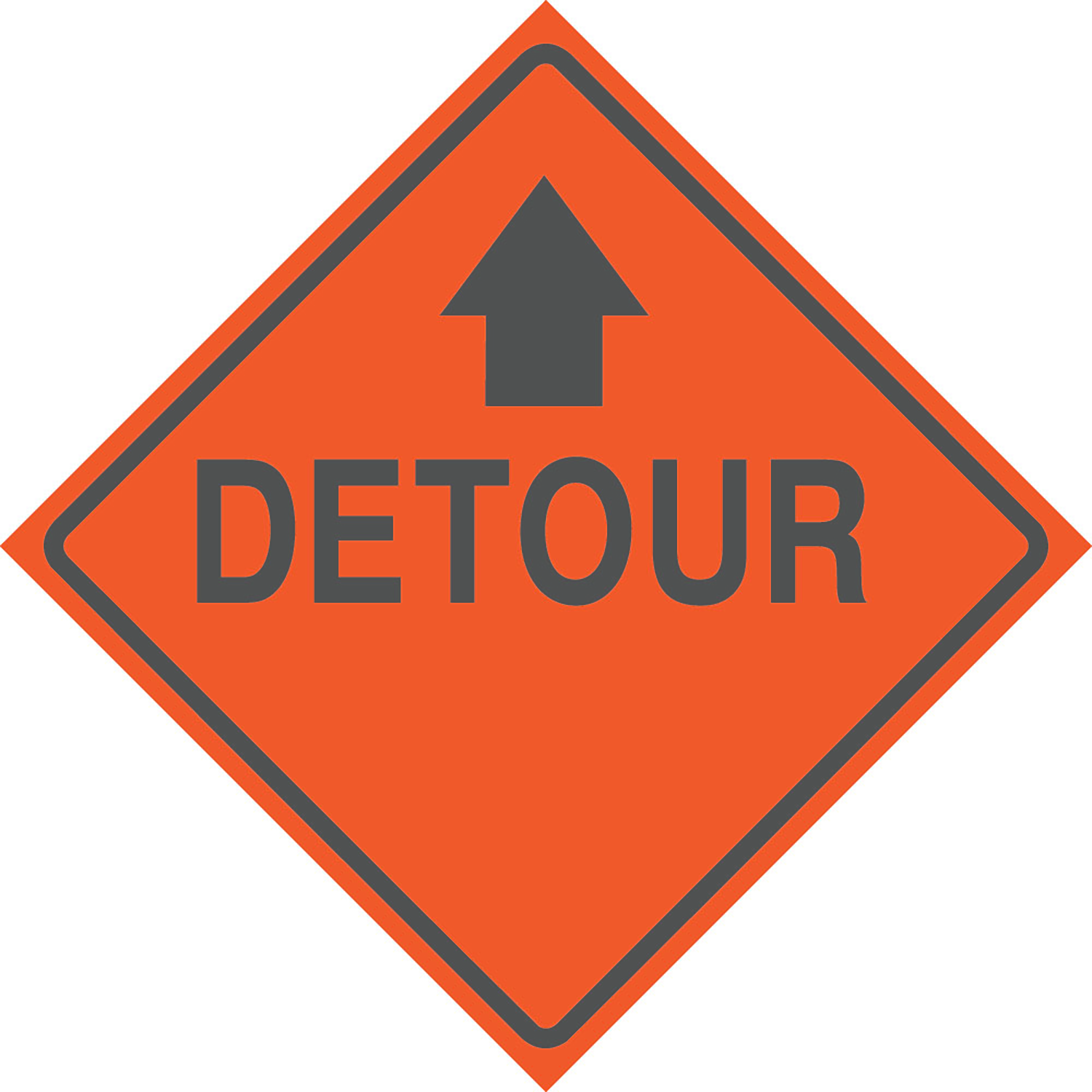 Reflective Water-Resistant DETOUR STRAIGHT ARROW Sign