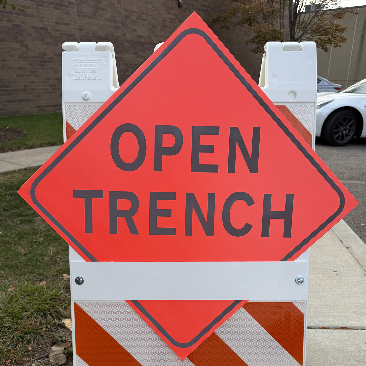 Reflective Water-Resistant OPEN TRENCH Sign