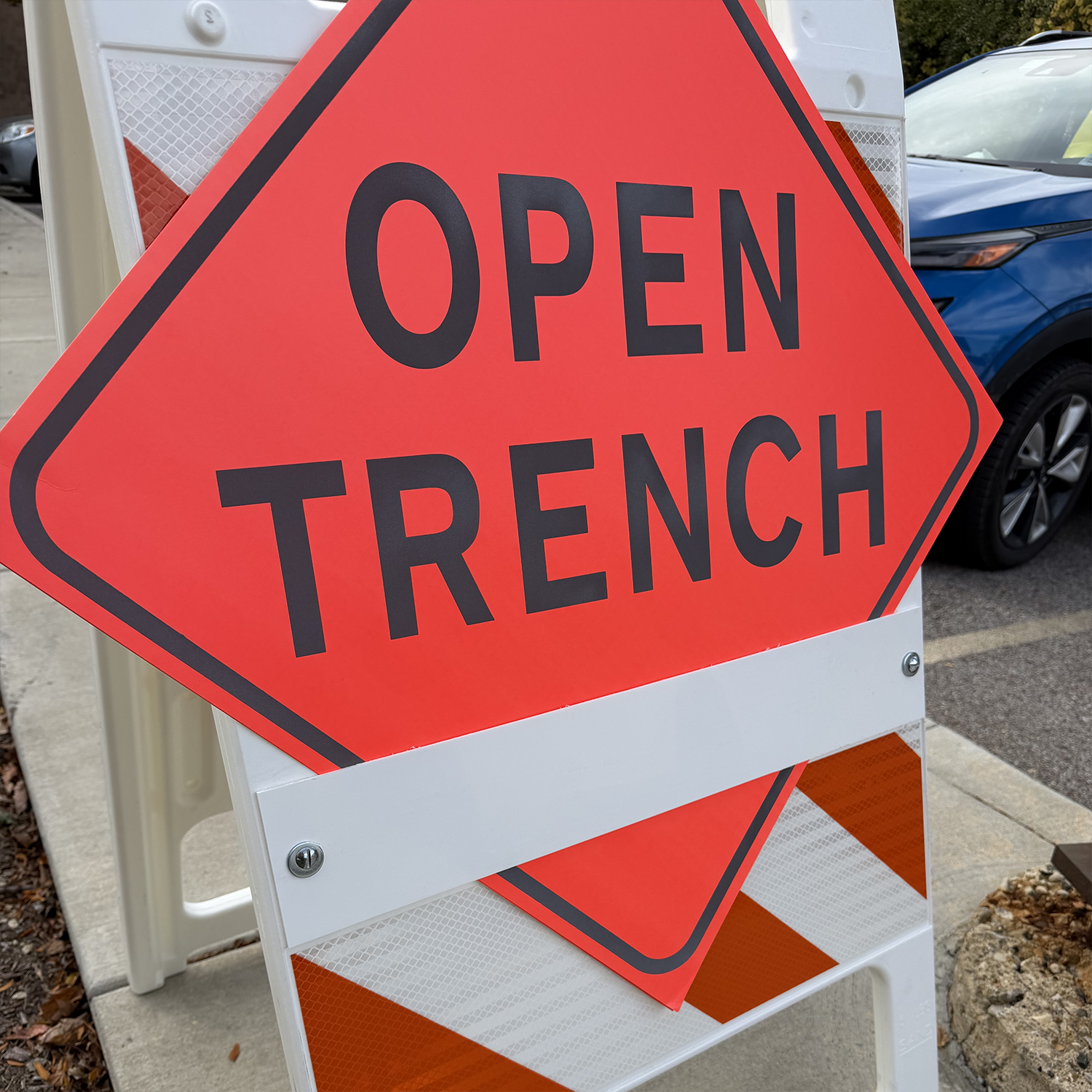 Reflective Water-Resistant OPEN TRENCH Sign