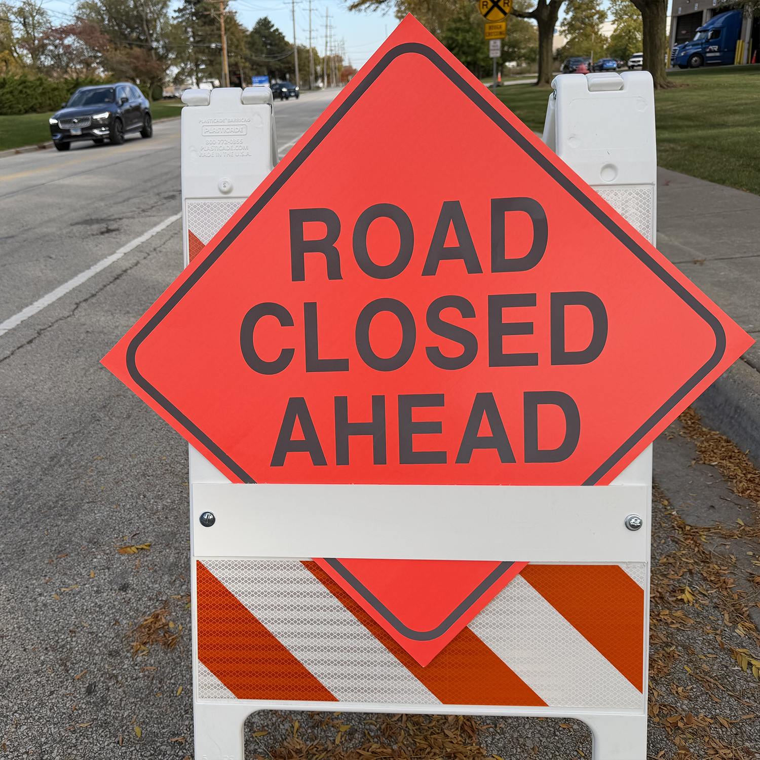 Reflective Water-Resistant ROAD CLOSED AHEAD Sign