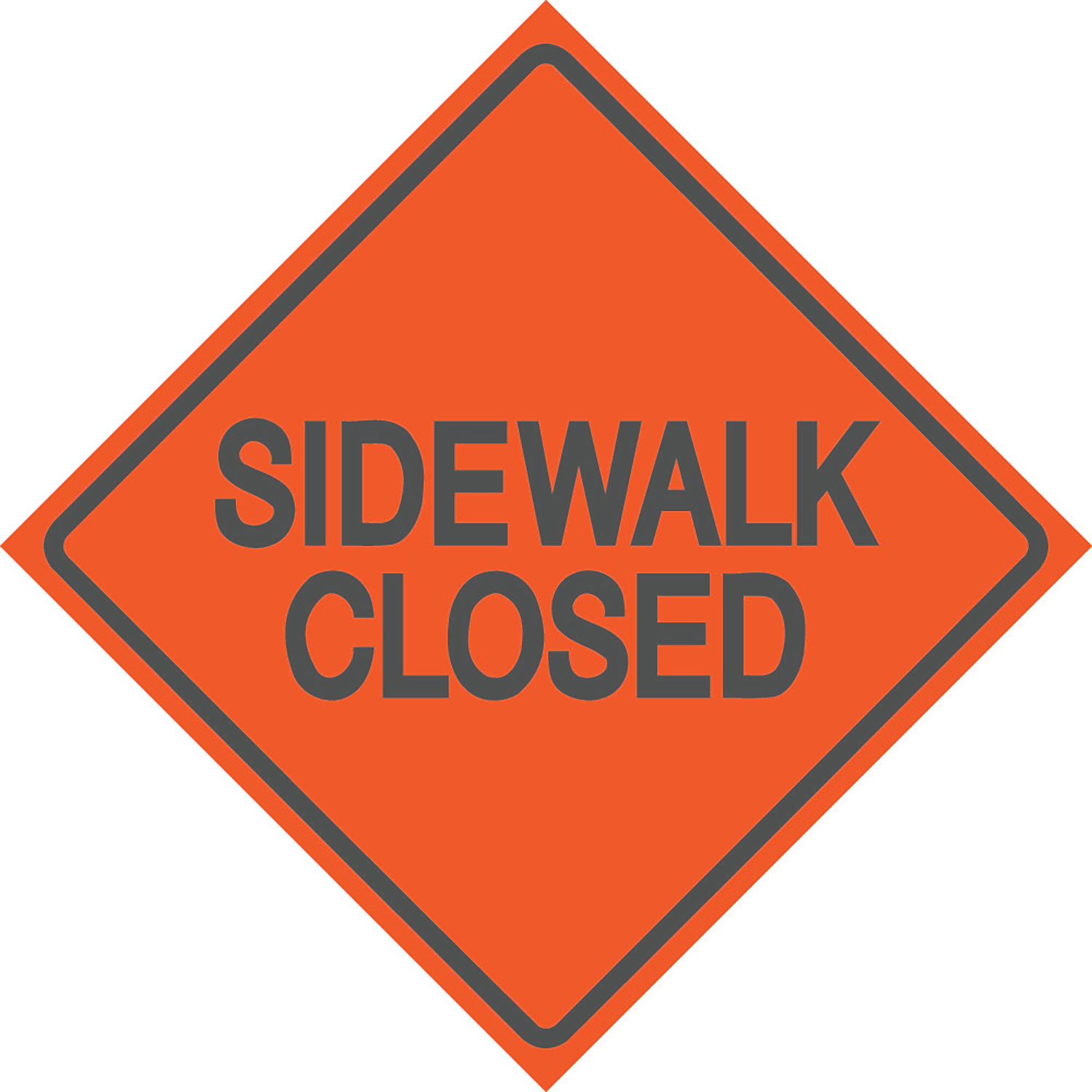 Reflective Water-Resistant SIDEWALK CLOSED Sign