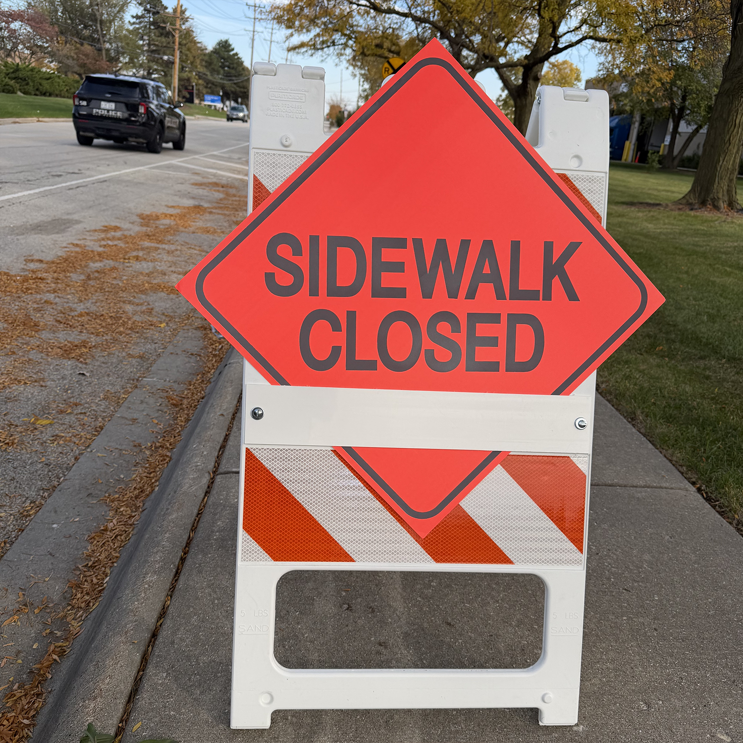 Reflective Water-Resistant SIDEWALK CLOSED Sign