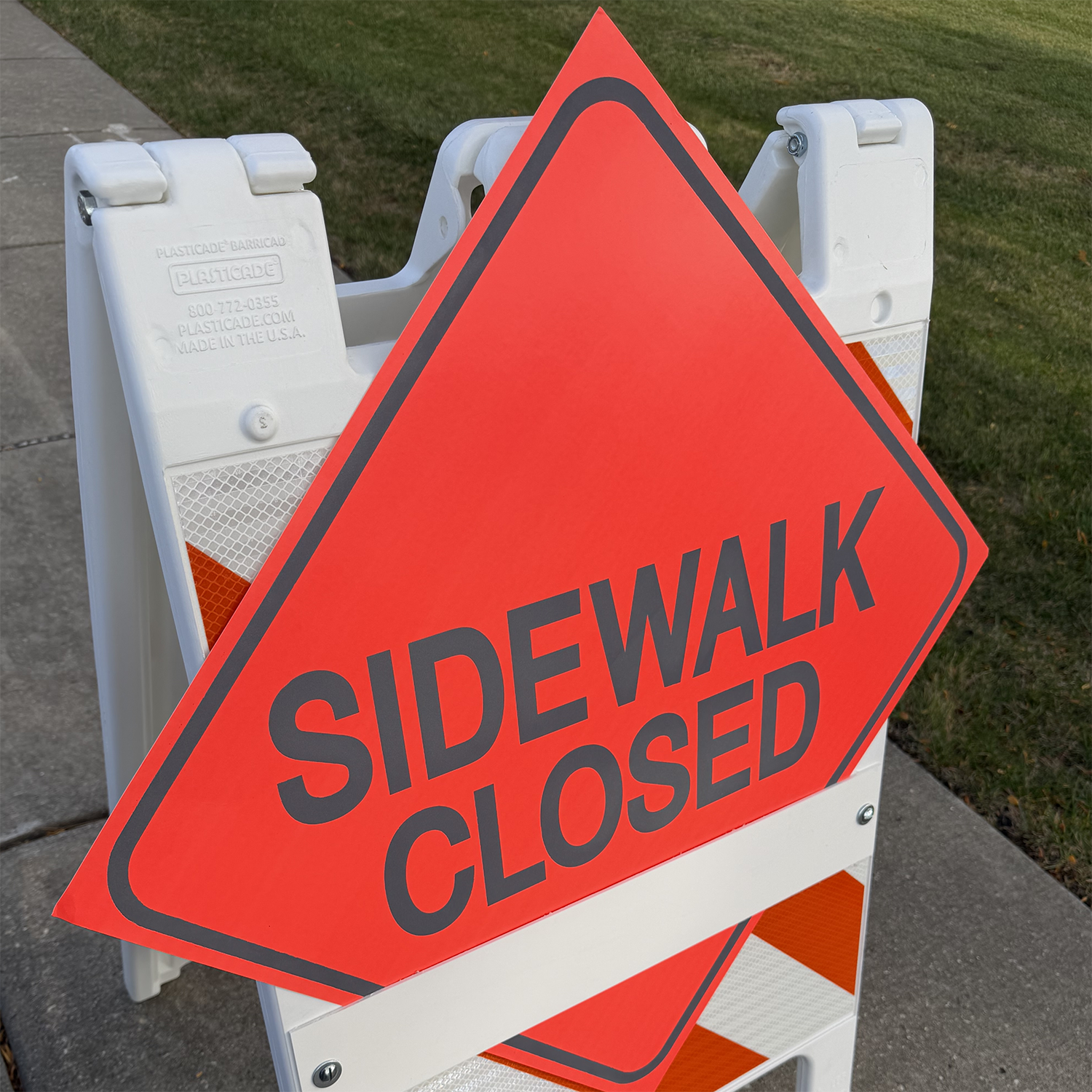 Reflective Water-Resistant SIDEWALK CLOSED Sign