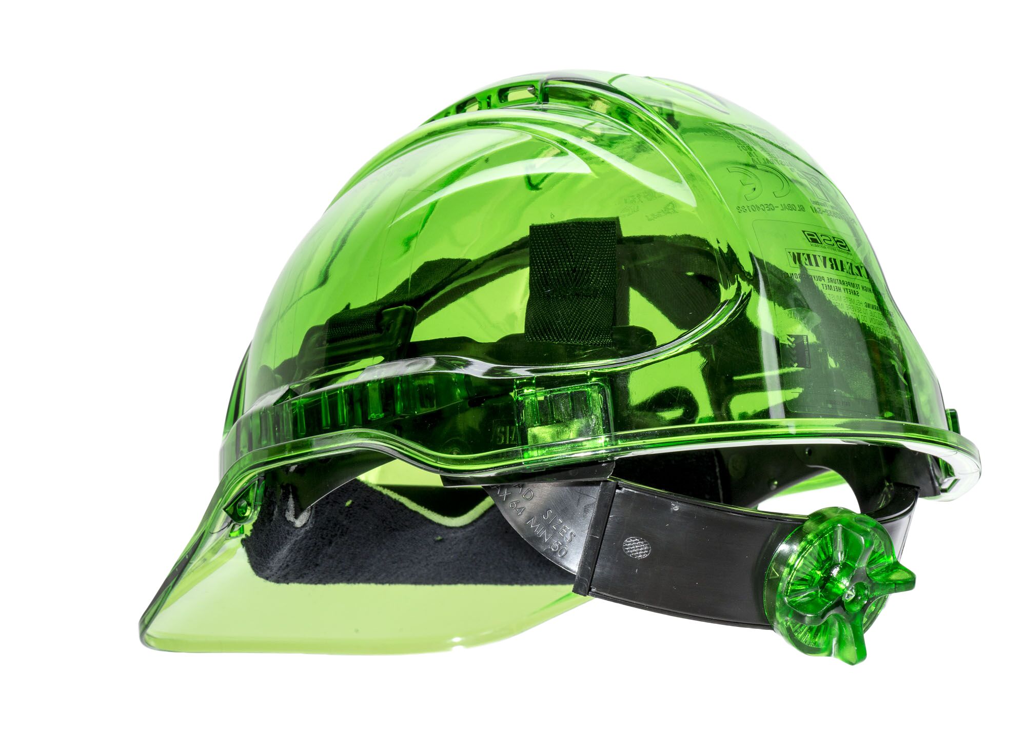 Vented Hard Hat with Ratchet Adjustment and Peak View