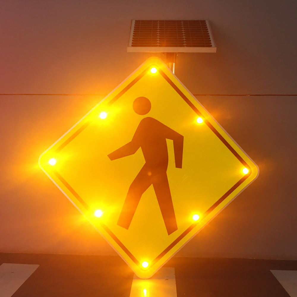 Economy Solar Powered Flashing LED PEDESTRIAN CROSSING Sign