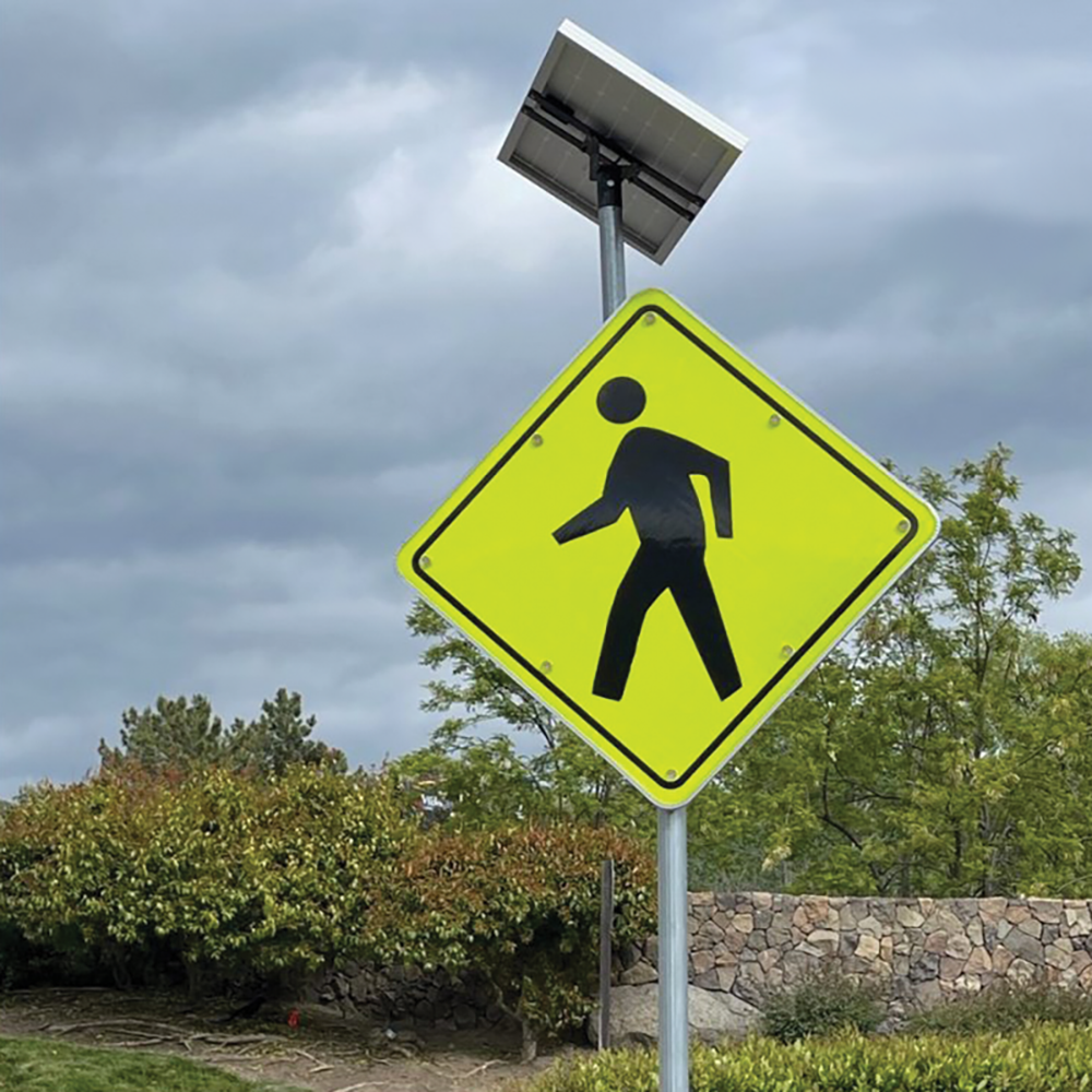 Economy Solar Powered Flashing LED PEDESTRIAN CROSSING Sign