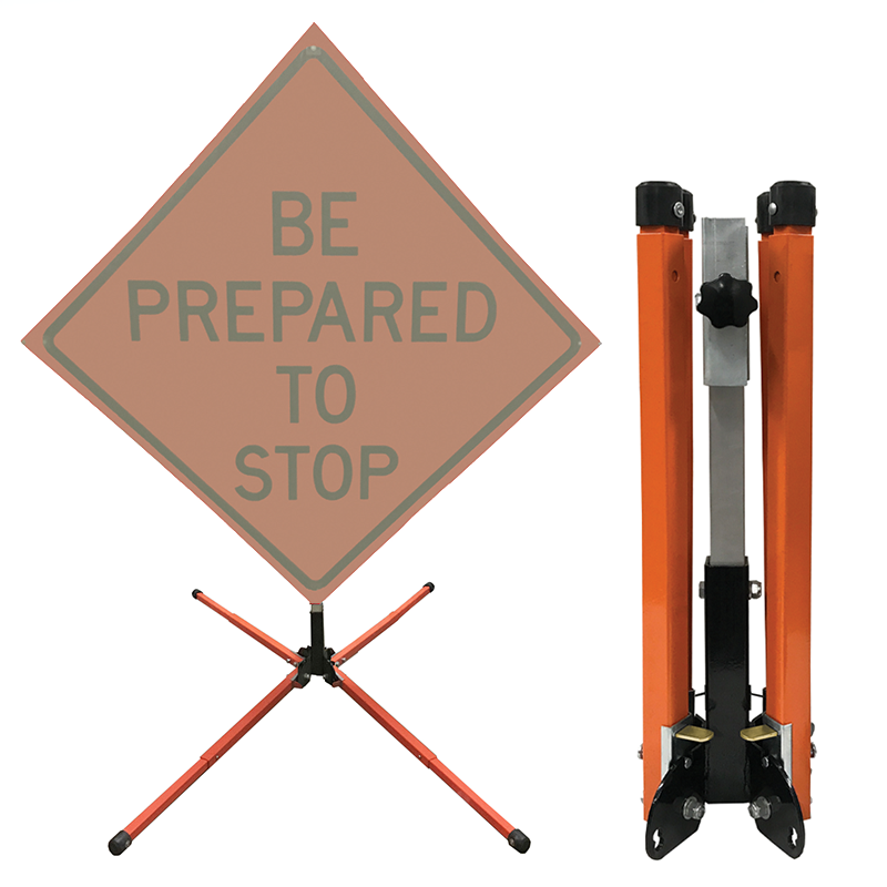 Plasticade Compact Springless Sign Stand for Roll-Up Signs 36 & 48, Aluminum SS300A