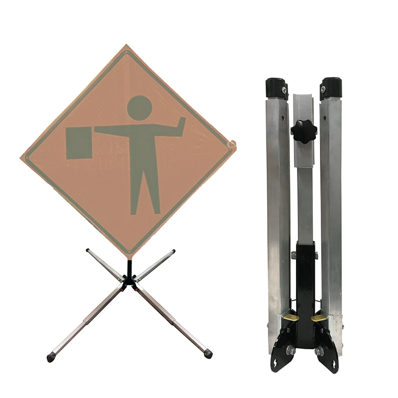 Plasticade Compact Springless Sign Stand for Roll-Up Signs 36 & 48, Aluminum SS300A