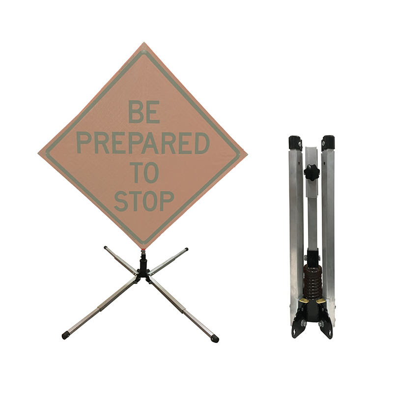 Plasticade Compact Single Spring Sign Stand for Roll-Up Signs 36 & 48, Aluminum SS310A