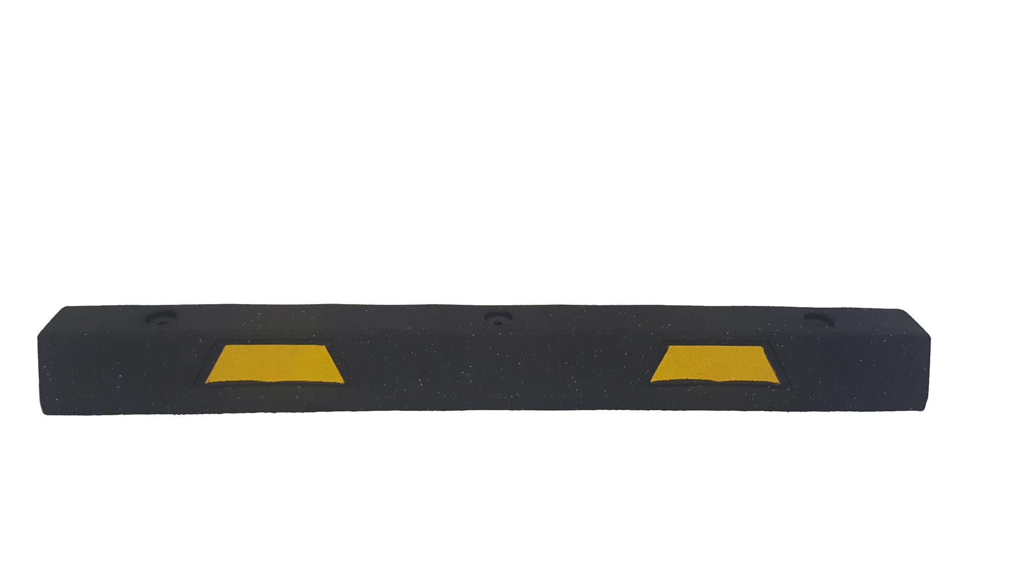 Rubber Car Stop Black/Yellow Stripe