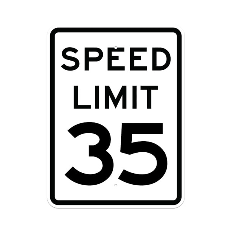 Aluminum SPEED LIMIT 35 Sign (R2-1)-trafficsafetywarehouse.com