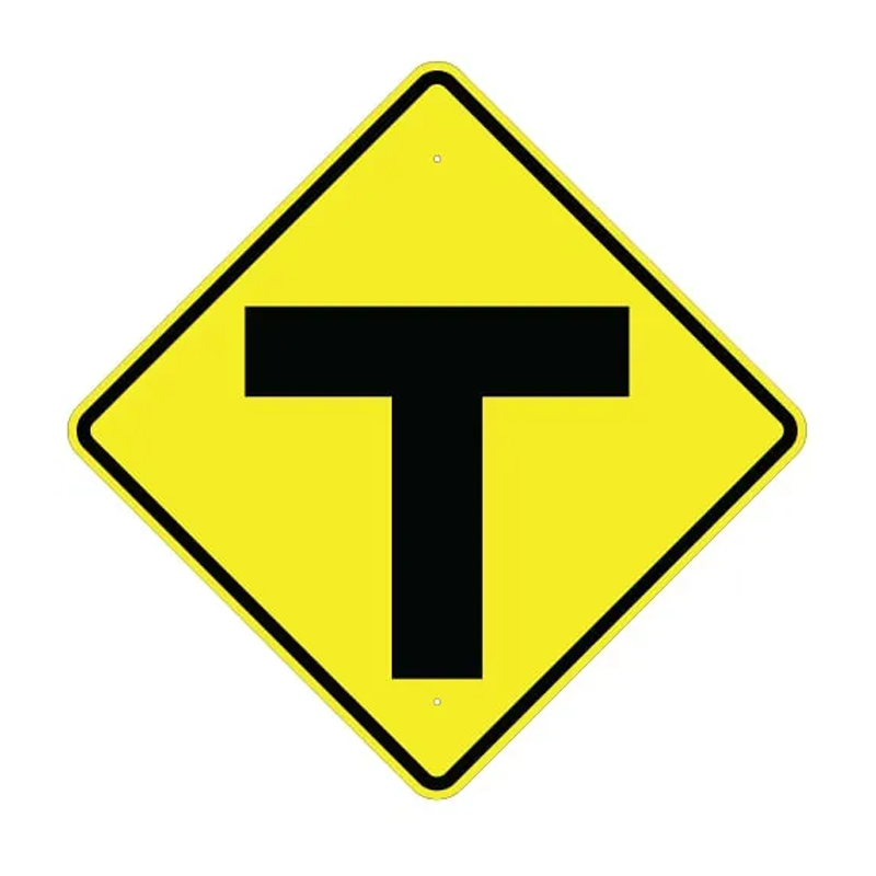 Aluminum T Intersection Symbol Sign W2 4