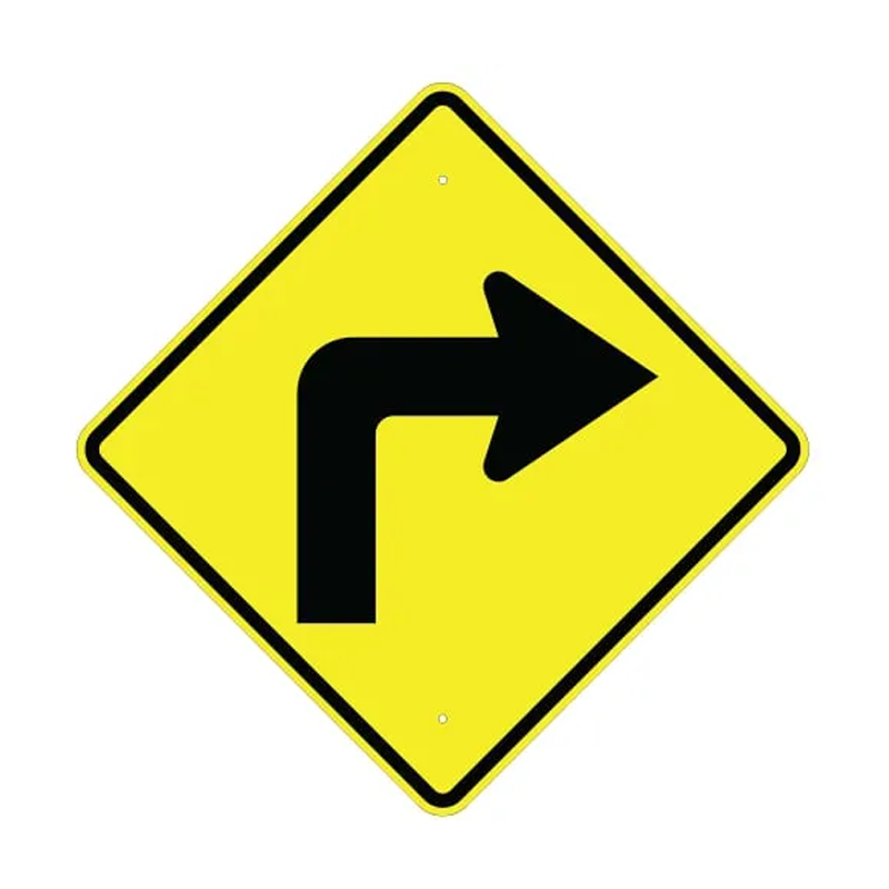 Aluminum Right Turn Sign (W1-1R)-trafficsafetywarehouse.com