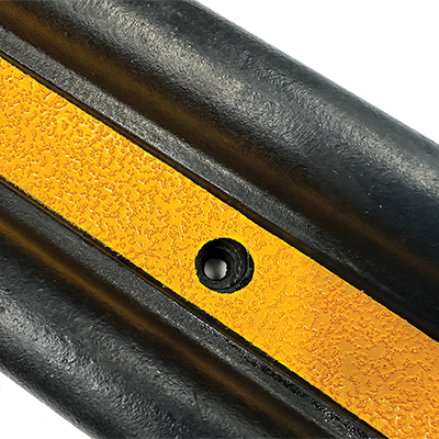 WP-HD heavy-duty wall protector close-up of mounting hole and reflective stripe.