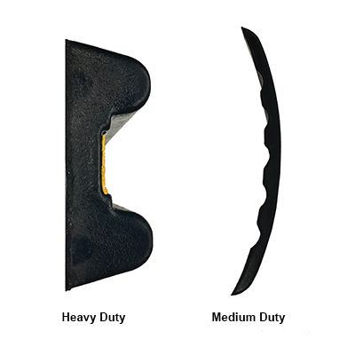 Comparison between WP-HD heavy-duty wall protector and SWP-31 medium duty wall protector profile.