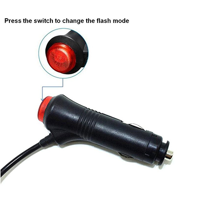 Car adapter and flash mode control switch for Foxfire Magnetic Strobe Warning Vehicle Beacon.