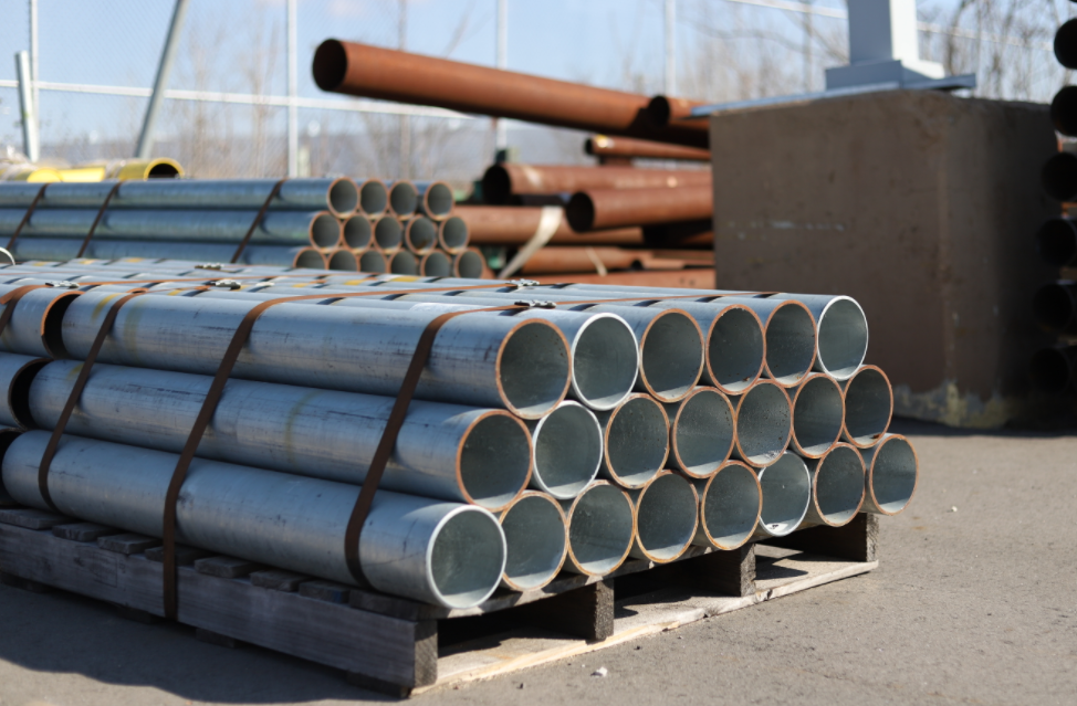 6 Steel Bollards 6 Raw Pipe Bollards for