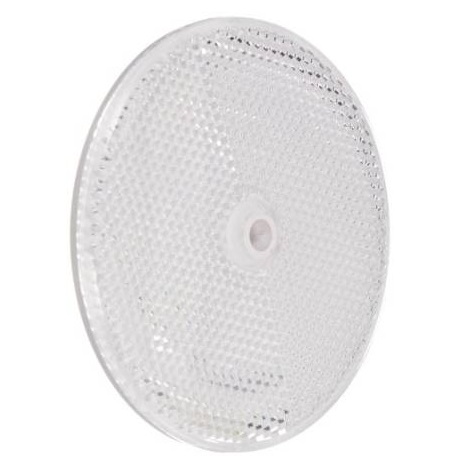 3-1/4" White Reflector, Tapco-102227, Centermount Plastic Backplate, RT