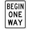 begine one way sign