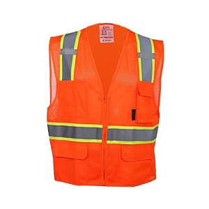 Class 2 Multi Purpose Mesh Two Tone Vest - Orange ...