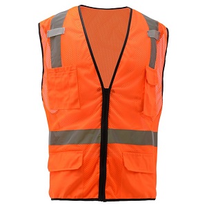 Premium Class 2 Multi Purpose Mesh Safety Vest - Orange