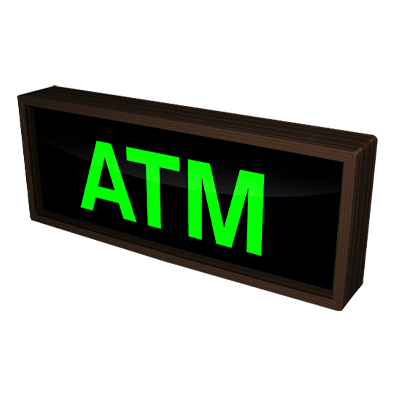 ATM LED Sign (Green) - Backlit