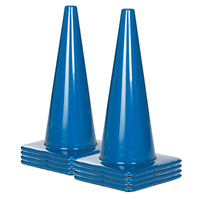 28" All Blue Traffic Cones - 7 lbs (case of 8 cones)
