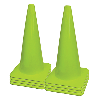 28" All Lime Green Traffic Cones - 7 lbs (case of 8 cones)