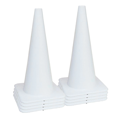 28" All White Traffic Cones - 7 lbs (case of 8 cones)