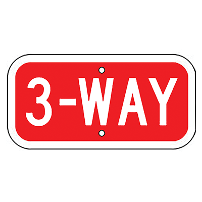 Aluminum 3-WAY Intersection Sign (R1-3B)