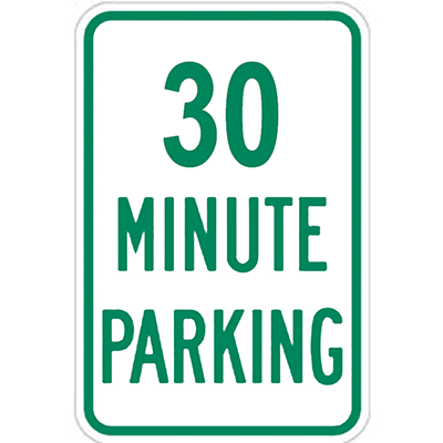 Aluminum 30 Minute Parking Sign