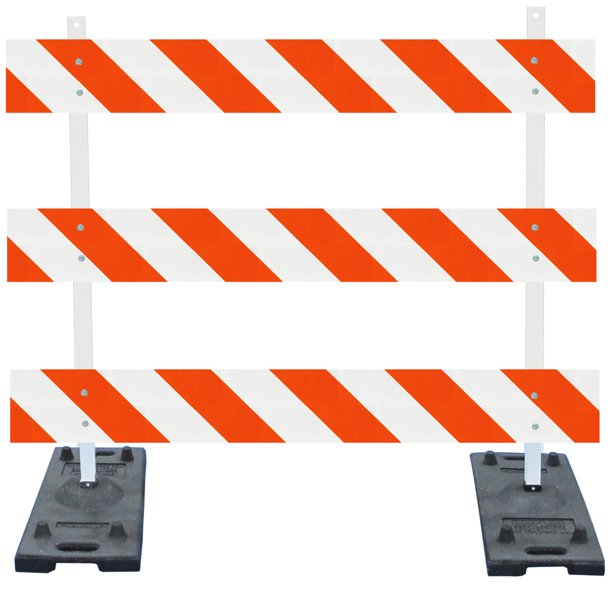 Power Post Type III Barricade Kit (Rubber Base) - 6' Boards