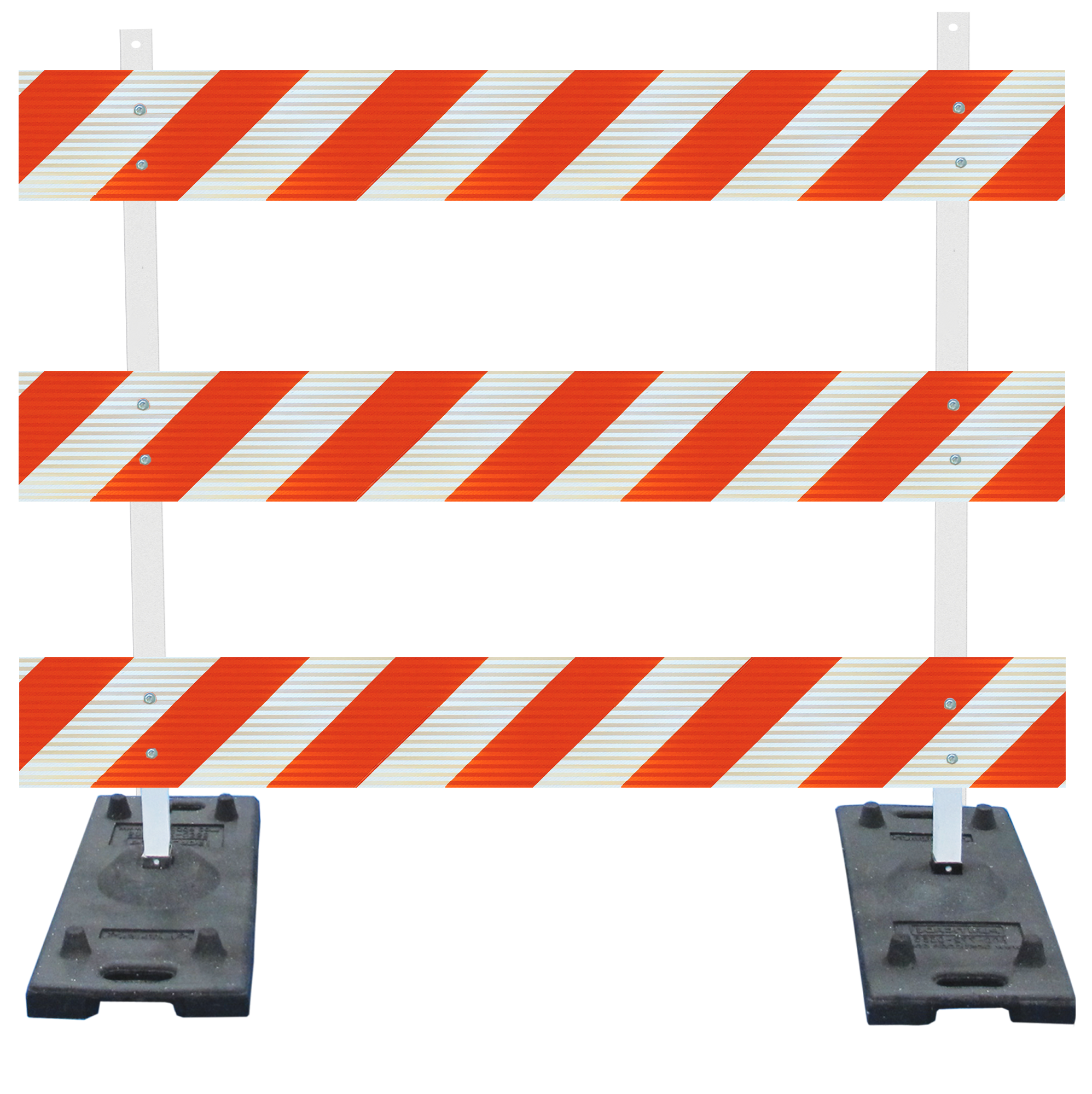 Power Post Type III Barricade Kit (Rubber Base) - 6' Boards