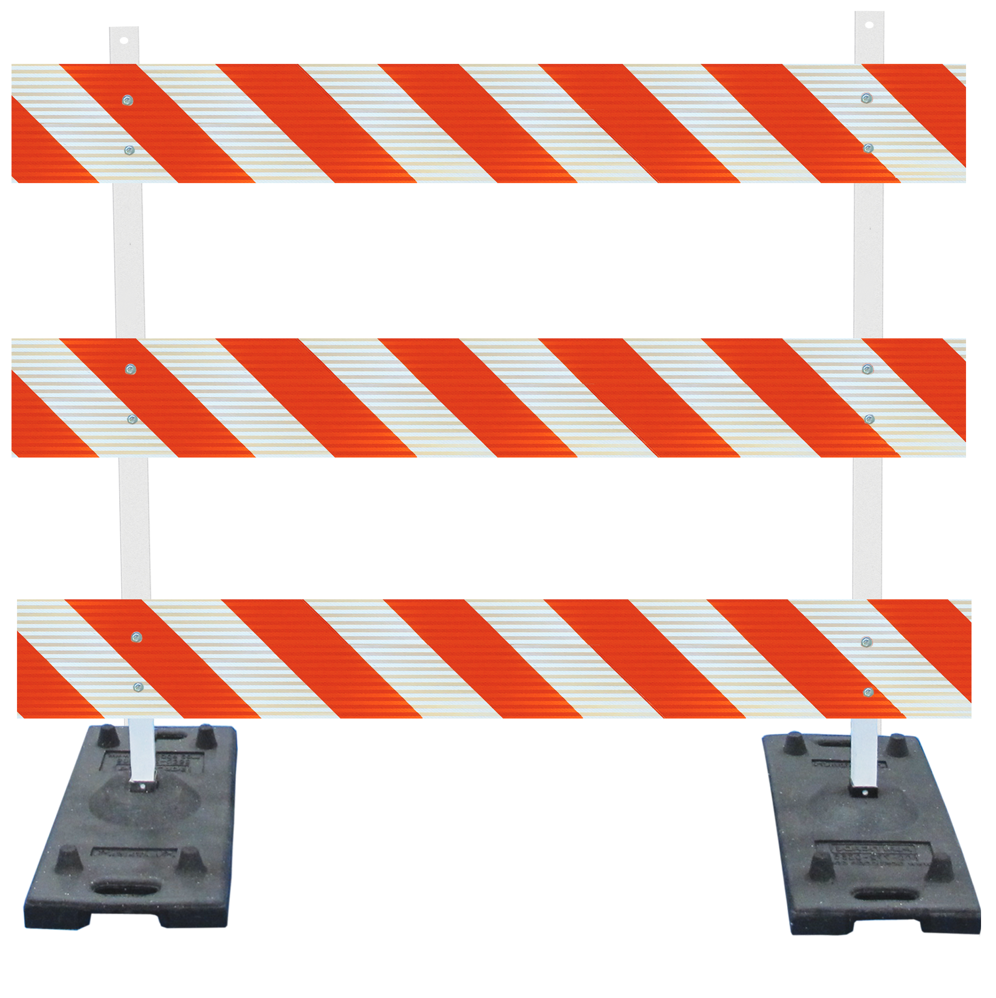 Power Post Type III Barricade Kit (Rubber Base) - 6' Boards