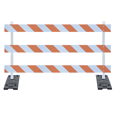 Power Post Type III Barricade Kit (Rubber Base) - 8' Boards